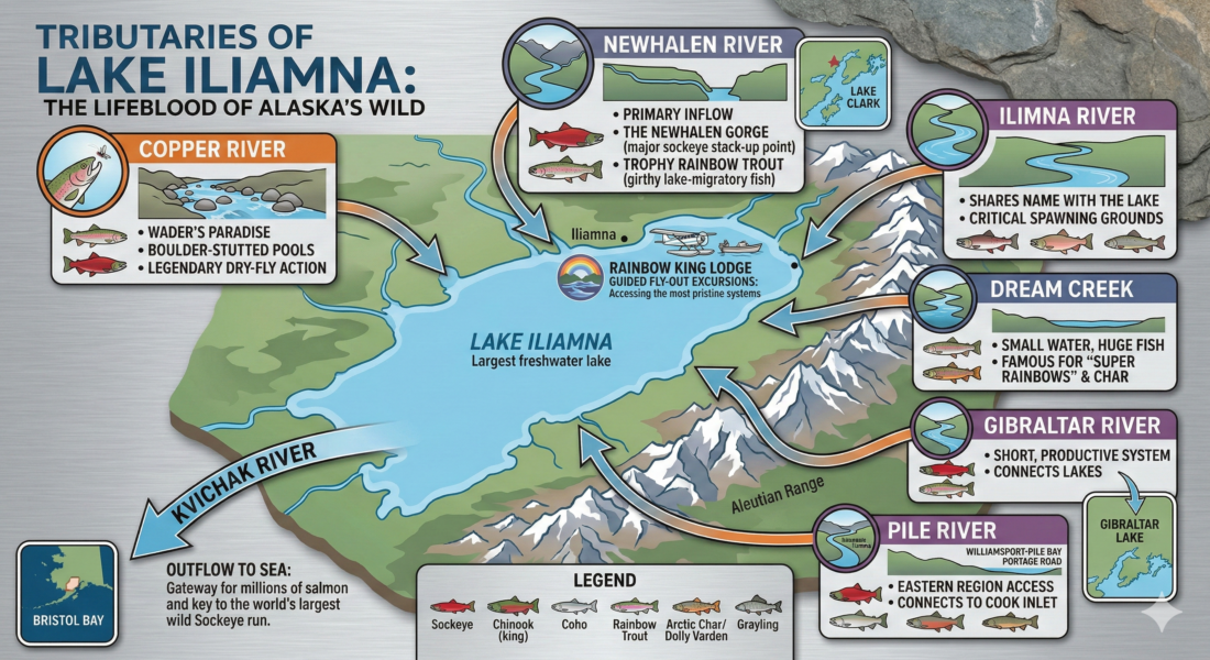 Tributaries of Lake Iliamna